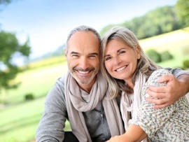 A smiling mature couple