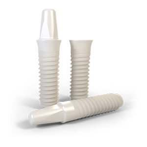 Image of zirconia dental implants